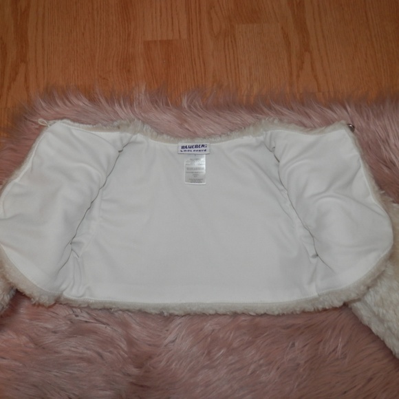 Blueberi Boulevard Girls Size 7 Faux Fur Crop Coat - Picture 3 of 7